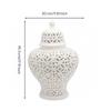 Hollow-Carved Decorative Jar Traditional Openwork Ceramic Elegant for Office