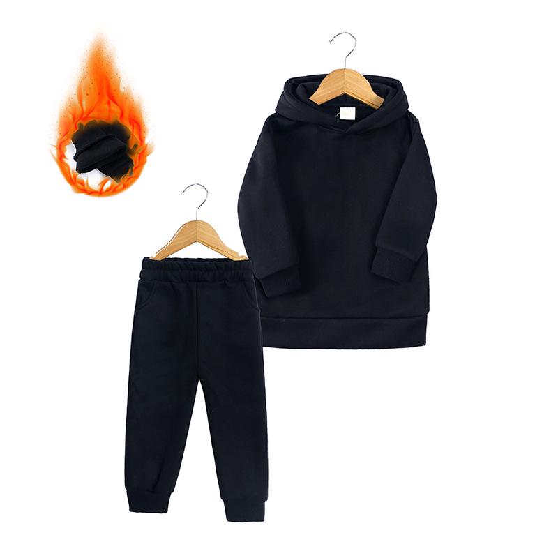 

Теплый комплект для детей на осень/зиму: Худи и Штаны Size 130 чёрный