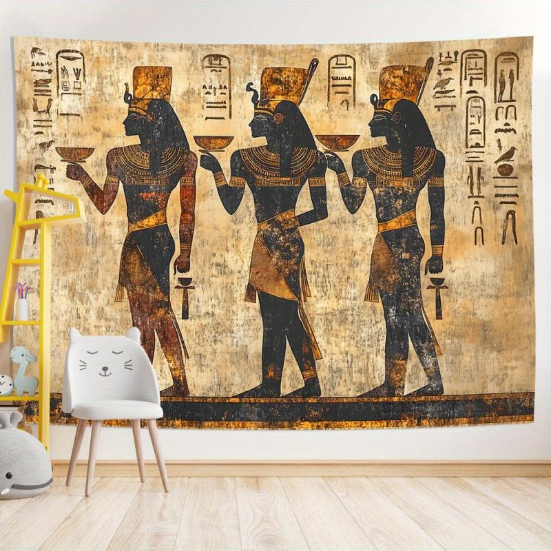 VIKAMA Ancient Egyptian Pharaoh Mural Tapestry Vintage Study Decoration Living Room Background Wall Room Decoration