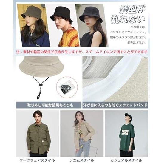 HORADON Bucket Hat Men CottonPrevents Hair DisruptionSafari Large Deep Wide Brim Sun Protection Fashion UV Cut