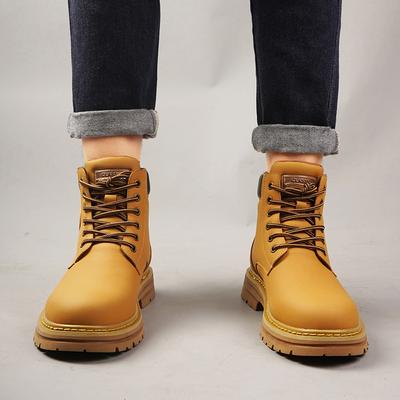 2025 vinter nya herr läder verktyg Martin stövlar herr utomhus retro rabarber stövlar par stövlar tunna 9012