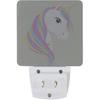 Plug-in LED Night Light Lamp White Unicorn Printing with Dusk To Dawn Sensor for Bedroom, Bathroom, Hallway, Stairways, 0.5W-2 Pack