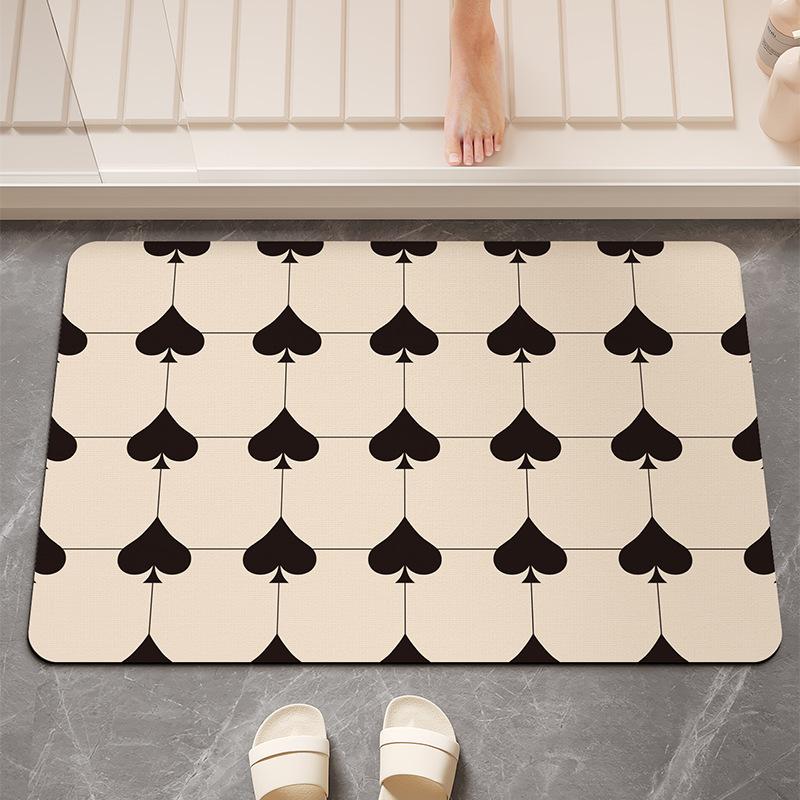 Modern Simple Diatom Mud Floor Mat Bathroom Water Absorb Anti Slip Mat Household Bathroom Door Wear-resistant and Soil Resistant Foot Mat