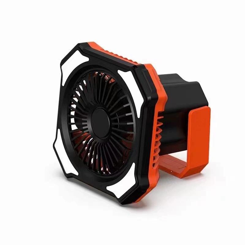 

Ventilador portátil para camping con luz LED y batería recargable para escritorio o tienda de campaña