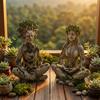 Tree Woman Figurine Resin Meditating Yoga Zen Pose Statue Tree of Life Mystical Creature Decorative Ornament for Home Living Room Bedroom Office Table