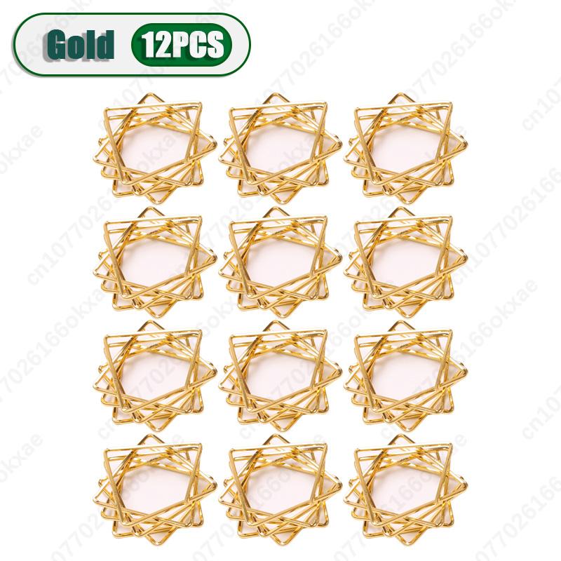 1-120PCS New Christmas Star Napkin Rings  Polygonal Napkin Rings  Pentagram Napkin Clasp Wedding Party Decoration Napkin Rings