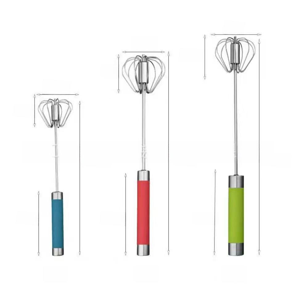 Nerezový poloautomatický rotační šlehač vajec pro míchání a smetanu