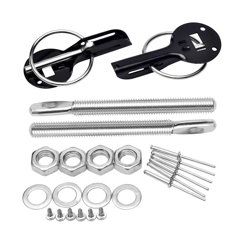 Universal Down Hood Lock Pins Bonnet Hood Pin Lock Kit Fit ALL Racing Speed Black Red Blue Gold Silver