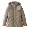Small mother winter padded jacket women's short removable hat medium and old women's large size padded jacket