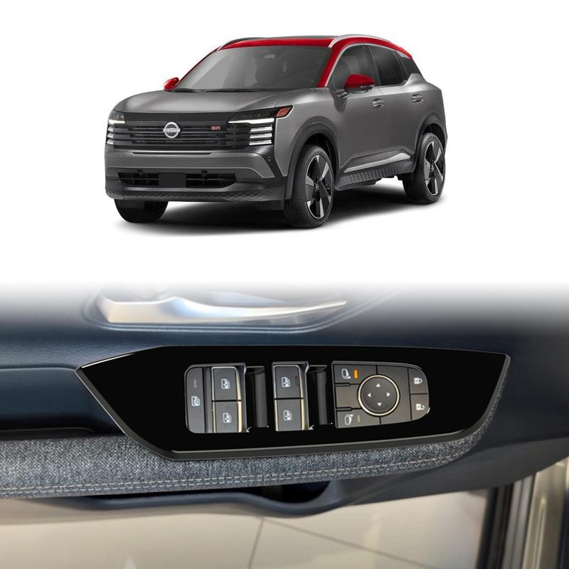 LHD For Nissan Kicks 2025 2026 ABS Carbon Fibre Car Window Switch Switch Button Window Switch Panel Cover Trim Accessories
