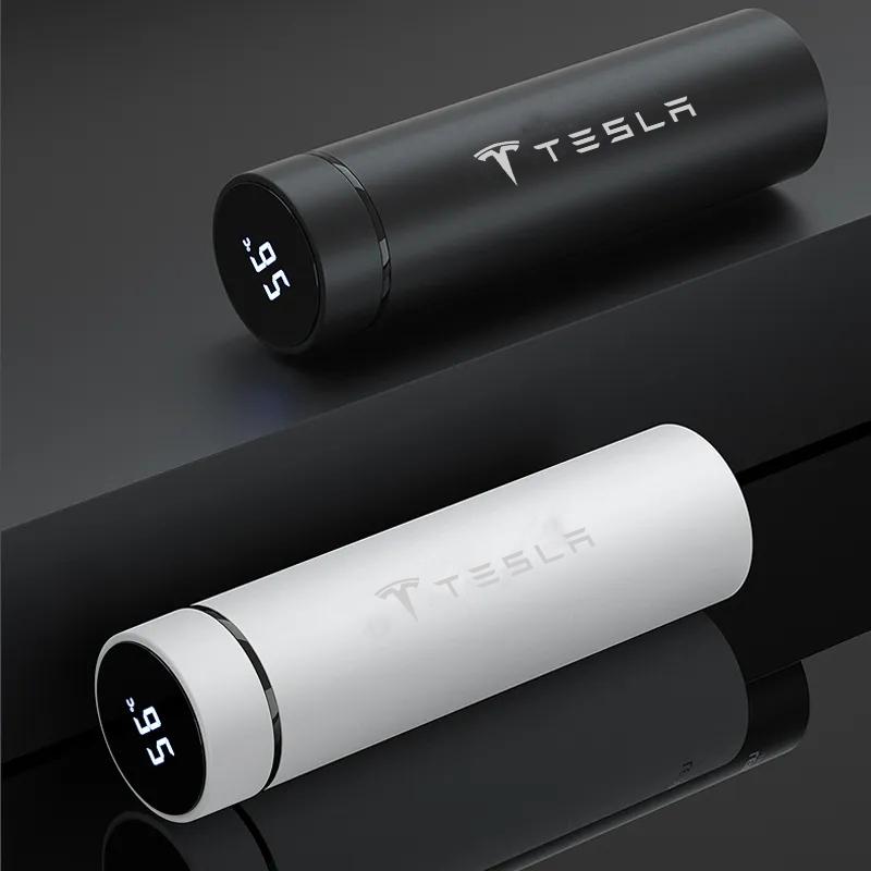 Car 500ml Intelligent Temperature Display Insulating Cup For Tesla Model 3 Model Y Model S Model X Auto Interior Accessories