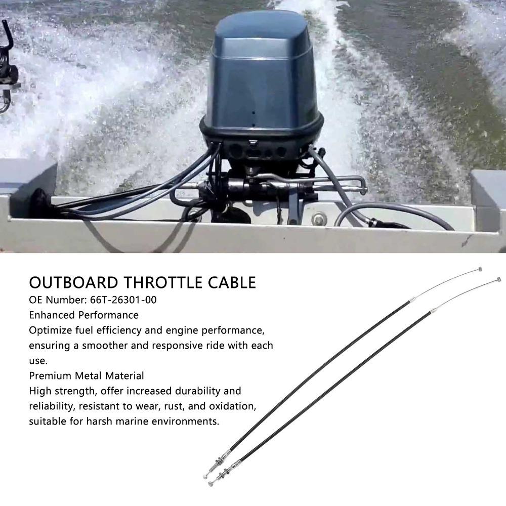 2Pcs Enhanced Performance Outboard Throttle Cable for 40HP Outboard Outboard Engine