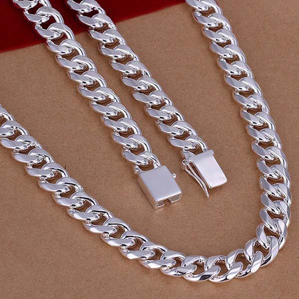 Luxury Silver-plated Neck Chain Metal Exaggerated Men Necklace Fashion 10MM Twists Necklace  Daily