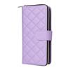 For Samsung Galaxy S24 Phone Case Leather Flip Cover with Rhombus Zipper Pocket