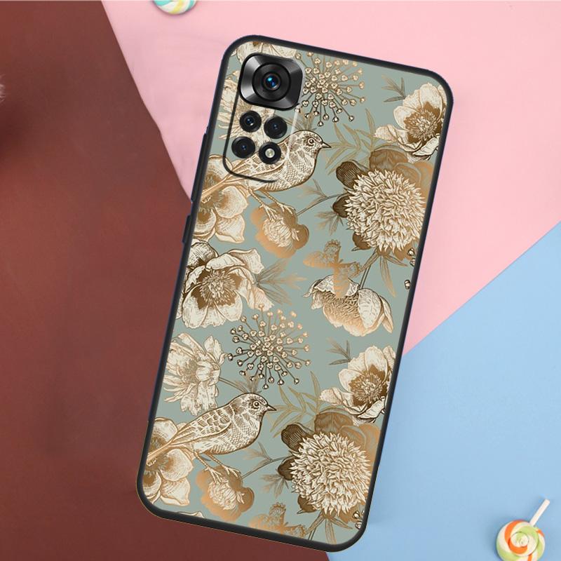 Garden Birds Cover For Xiaomi Redmi Note 13 14 Pro 12 11 9 10 9S 10S 11S 12S Redmi 14C 10C 12C 13C Case