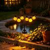 Outdoor Halloween Decorations Solar Pumpkin Light, LED Scary Jack-o-Lantern Swaying Garden Stake Orange Porch Lamps Waterproof Pathway Light for Patio