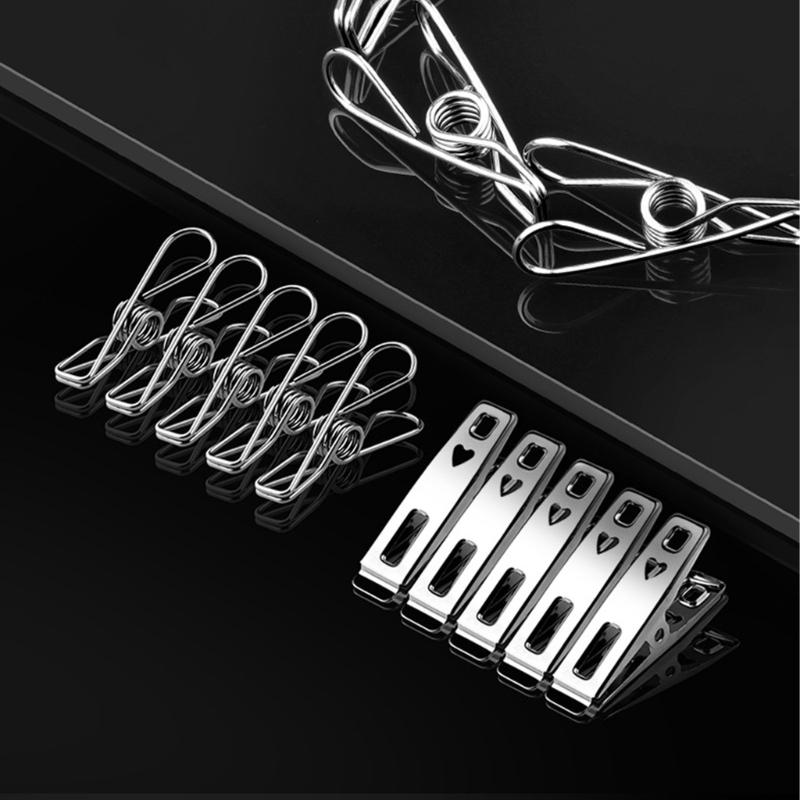 Pack of 20 Stainless Steel Clothespins Stainless Steel Clip With Rustproof Spring for Laundry Craft Home Organization