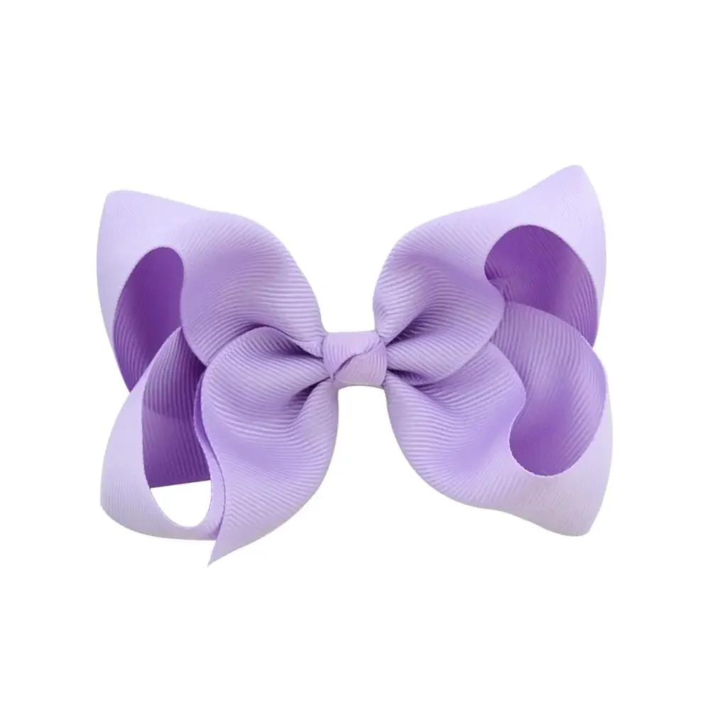 3/4/6/8inch  Boutique Handmade Colorful Solid Ribbon Grosgrain Hair Bow with Clips for Kids Girls Hair Accessories