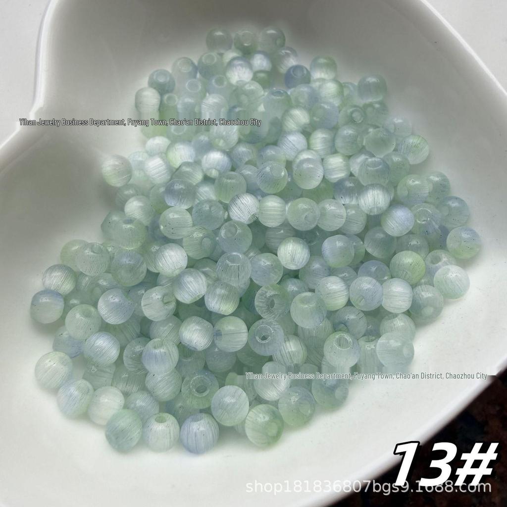 4mm Brushed Cat's Eye Two-Color Rice Glass Beads for DIY Jewelry