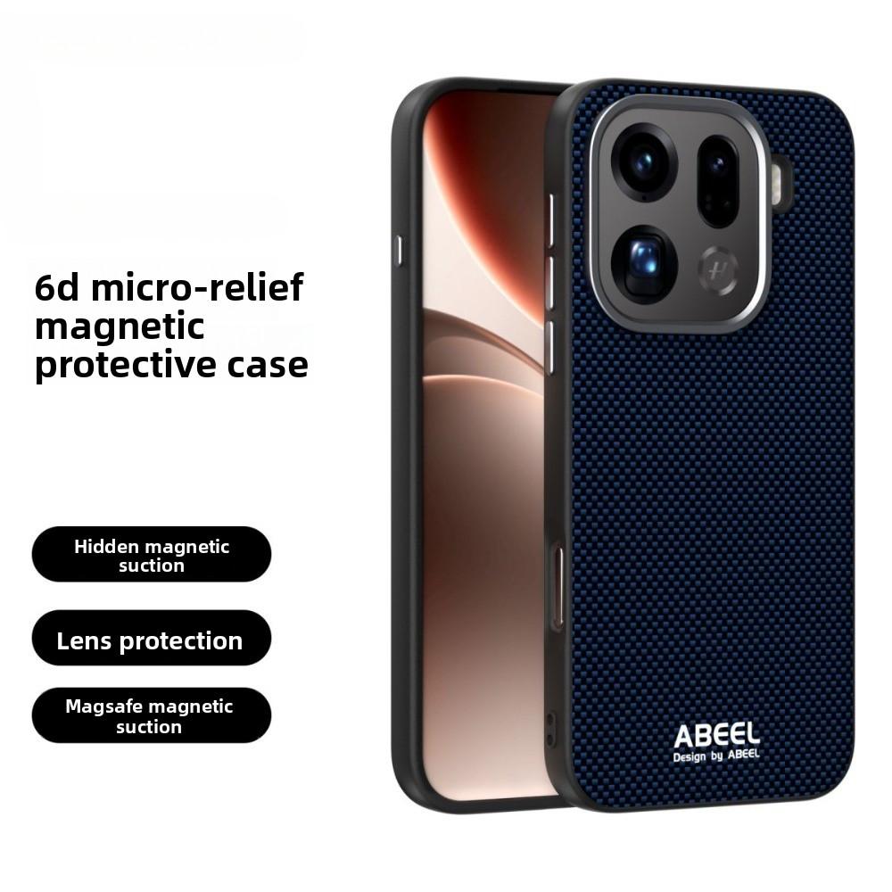 Textur Business Glatte Haptik Relief Kabelloses Ladecase Für Oppo Find X9 Pro X8/S Ultra Reno 14Pro Legierung Linse Stoßfeste Hülle