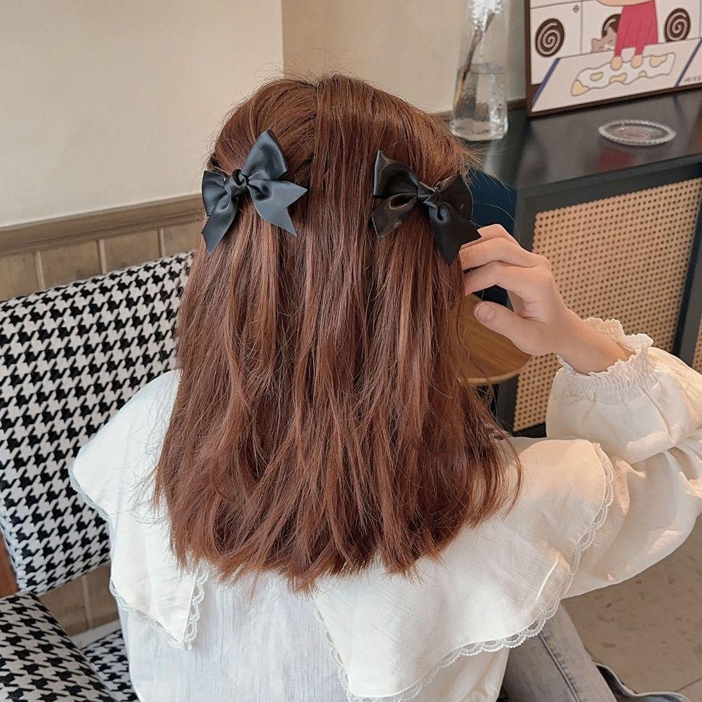 

Clips Girls Hair Clips Candy Color Women Duckbill Clips Bow Hair Clips Balletcore Hairpins Bowknot