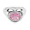Picoment #006 Heart Square Cubic Zirconia Ring _ Pink