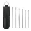6Pcs Portable Stainless Steel Ear Cleaner Kit Durable Ear Spoons for Safe Earwax Cleaning Removal