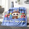 1Pc Labubu Cute Cartoon Blanket Soft Comfortable Polyester Blanket All Season Cozy Throw Bedroom Office Outdoor Use Christmas Gift Choice Print Home B