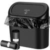 1Pcs Leak-proof Mini Car Trash Can with Lid Small Car Accessories Includes 60 (300) Garbage Bags for Vehicle Interior