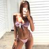 Sexig Enfärgad Ljus Bikiniset Badkläder Bandage Dam Badkläder Tvådelad Baddräkt Trosa Bikini