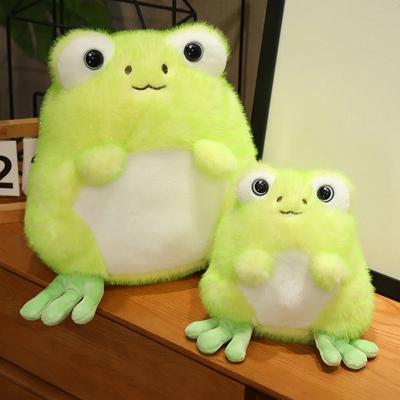 Fluffy Frog Plush Toy Soft Stuffed Animal Lovely Big Eyes Frog Anime Doll Baby Huggable Pillow Children Birthday Gifts