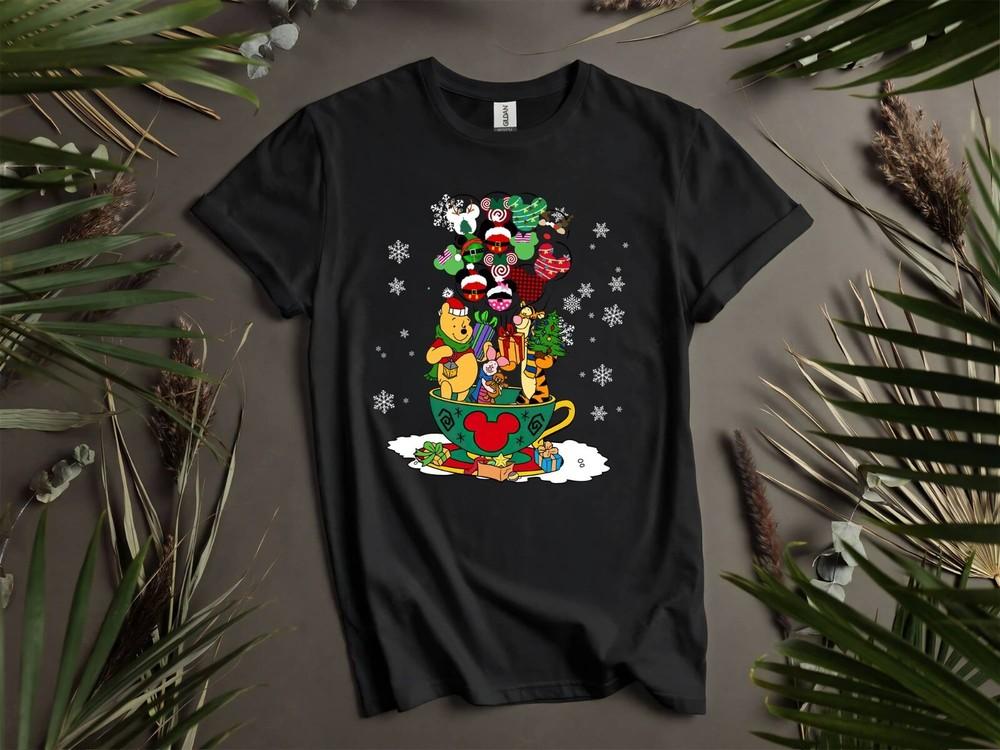 

Christmas Winnie The Pooh T-shirt T shirt Men Women Unisex Tshirt I111 L