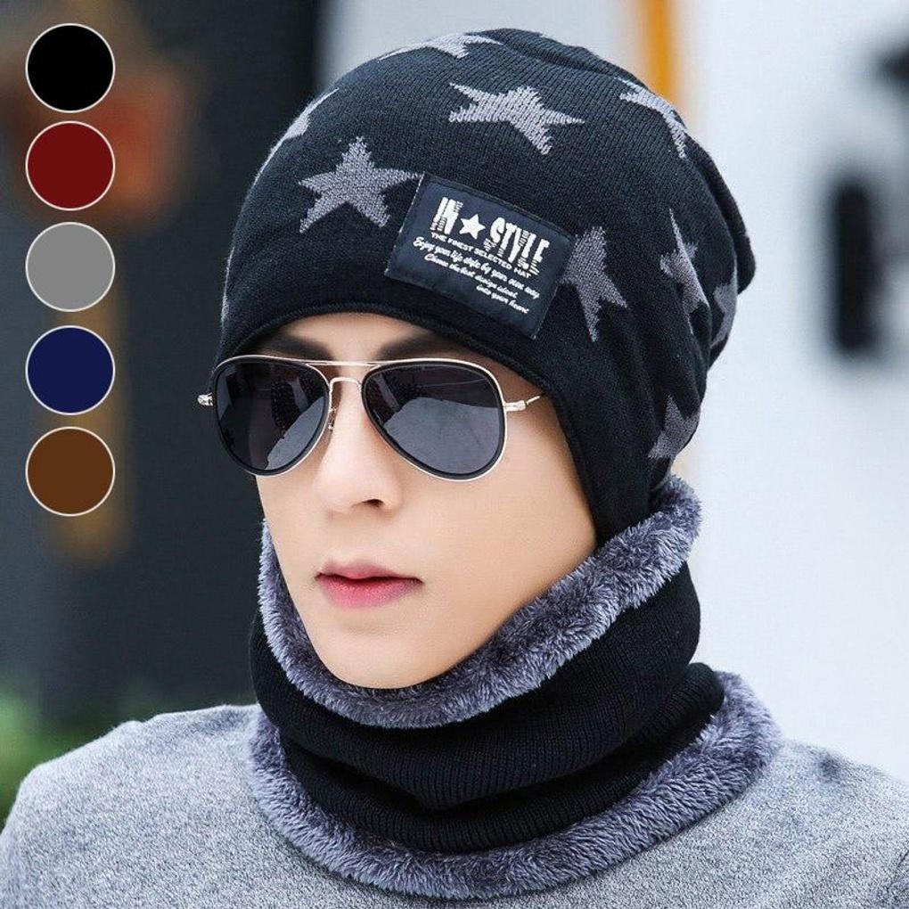 Women's Daily Star Fleece Neck Warmer Beanie Set