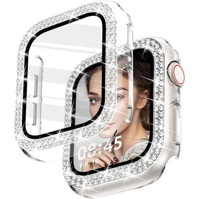 Diamond Glitter Case Cover for Apple Watch Series 10 46Mm 42Mm 9 8 Ultra 3 2 49Mm Se 45Mm 41Mm 40Mm 44Mm 38Mm Screen Protector Protection Accessories