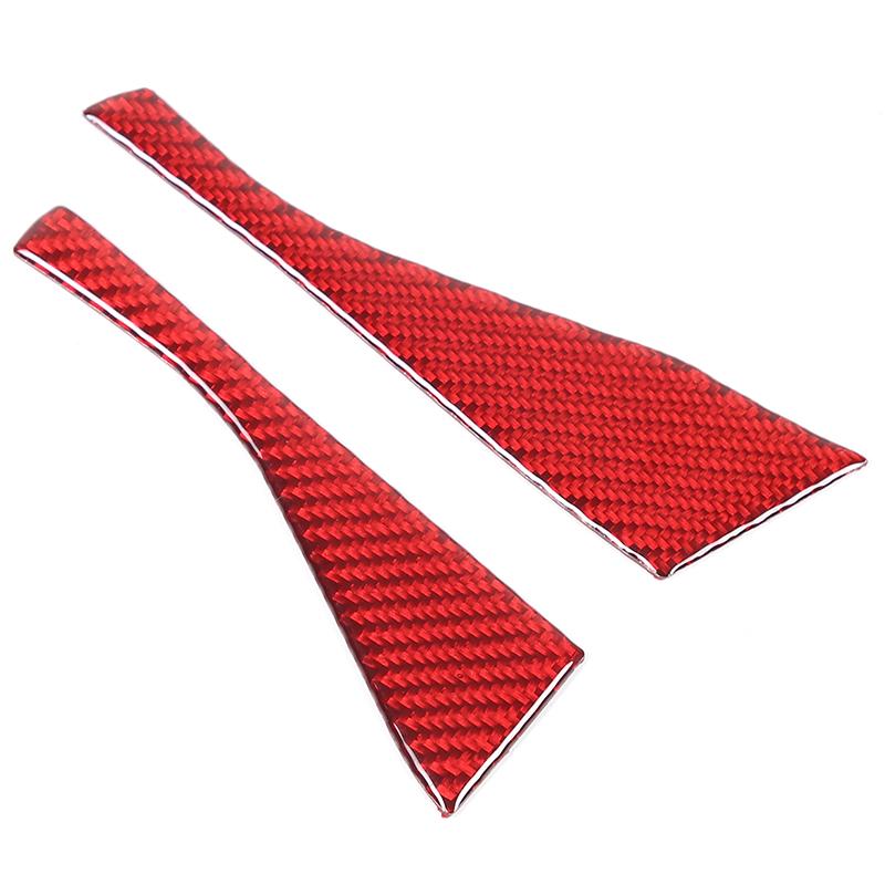 2x Soft Carbon Fiber Car Dashboard Side Decorative Stickers Suitable for BMW 5 Series i5 G60 525li 530li + Red Carbon Fiber