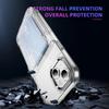 For iPhone 13/14 Case TPU + Acrylic Phone Cover with Card Holder Kickstand