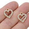 10Pcs Silver Plated Pink Crystal Heart Charm Pendant For Jewelry Making Earrings Bracelet Necklace Accessories Diy Findings