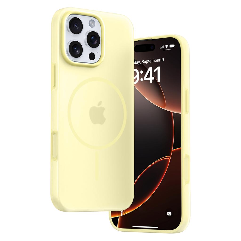 For iPhone 16 Pro Max Case Compatible with MagSafe Ice-Transparent Liquid Silicone + PC Phone Cover
