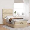VidaXL Ottoman Bed with Mattress Cream 100x200 Cm Fabric 3313221
