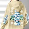 Plus Size - Plus Size - Hooded Sweatshirt with Long Sleeves Featuring a Snowman Print, Stylish And Available in Plus Sizes