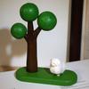 Handmade Wooden Lamb Figurine Cute Mini Animal Desktop Decor Gift for Kids