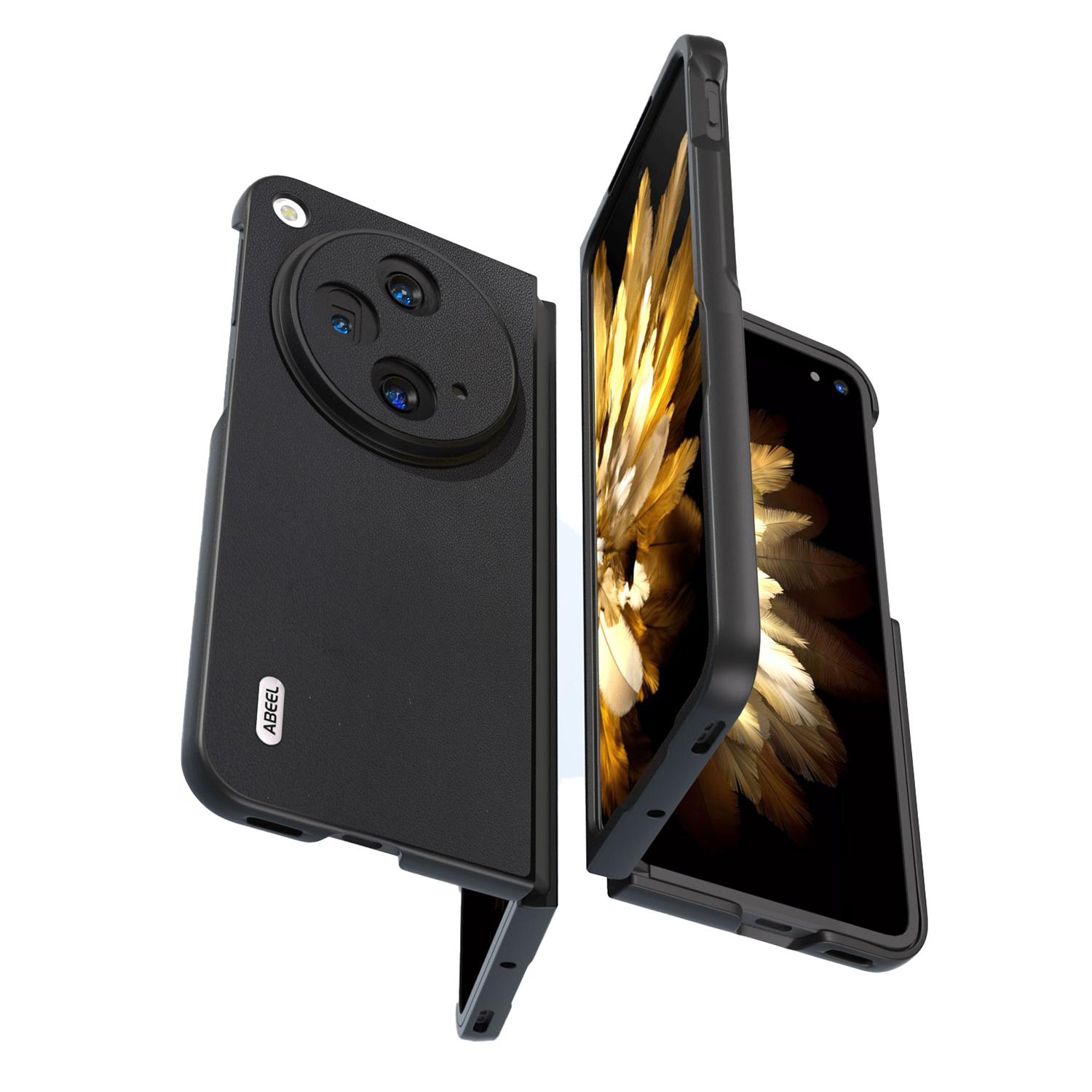 

ABEEL For Oppo Find N3 5G/OnePlus Open Case PU Leather Smooth-touch Back Cover Black