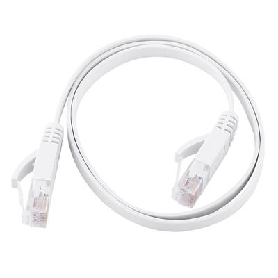 כבל רשת שטוח LAN Ethernet RJ45 CAT6 UTP כבלי Patch לנתב 1000M לבן 0.5 מטר