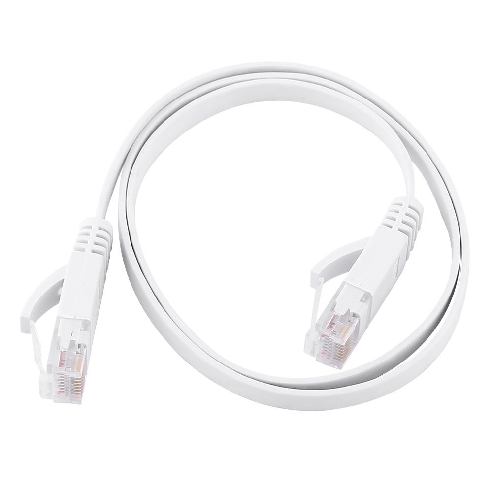 

RJ45 CAT6 Ethernet Network Flat LAN Cable UTP Patch Router Cables 1000M White 0.5meter