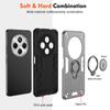 KEYSION Shockproof Armor Case for Xiaomi POCO C75 Soft Silicone+PC Camera Protection Ring Stand Phone Back Cover for POCO C75