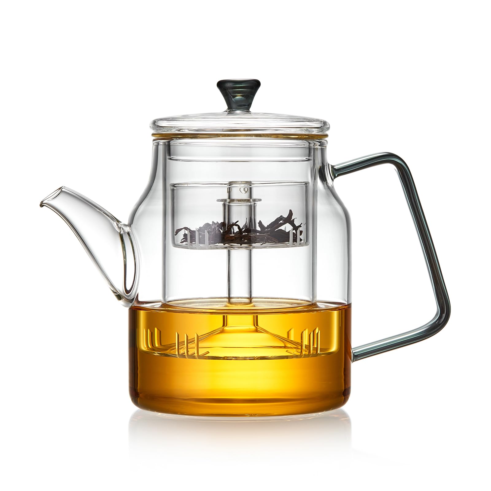 

Чайник Pokaro Tea, Жаростійке скло, 740 мл повна місткість, Безпечний для плити, Скляний чайний фільтр, Кришка з ручкою, Можна використовувати в мікрохвильовій печі, Безпечний для кип ятку,