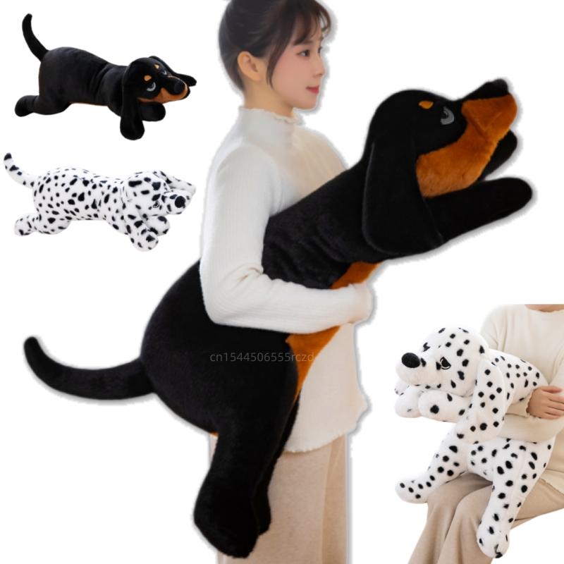 60/80/100cm Fun Long Dog Plush Doll Pillow Cartoon Dachshund Dog Spot Dog Animal Stuffed Toy Home Decor Gift For Children