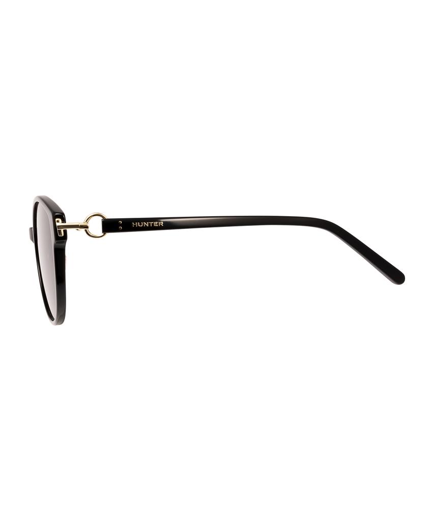 Heonteoaiweeo [Woman] Front & Temple Jewelry Connect Sunglasses - Black Polarized Htb14