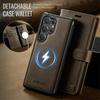 Magsafe Magnetische Flip Leder Handyhülle für Samsung Galaxy S25 Ultra S25 Edge S24 FE S24 Plus Kabelloses Laden Brieftasche Karten Rückseite Hülle Etui