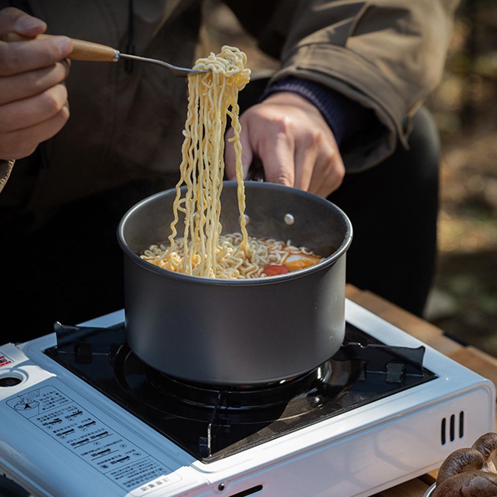 Portable Camping Pot with Lid and Folding Handle Camping Cookware Non-Stick Outdoor Cooking Pot for Camping Hiking